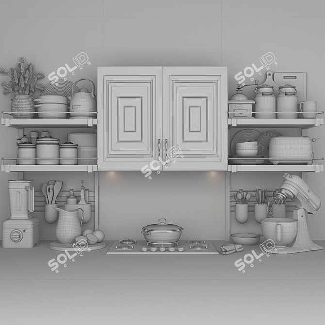 Versatile Kitchen Set: High-Quality, Compatible & Stylish 3D model image 9