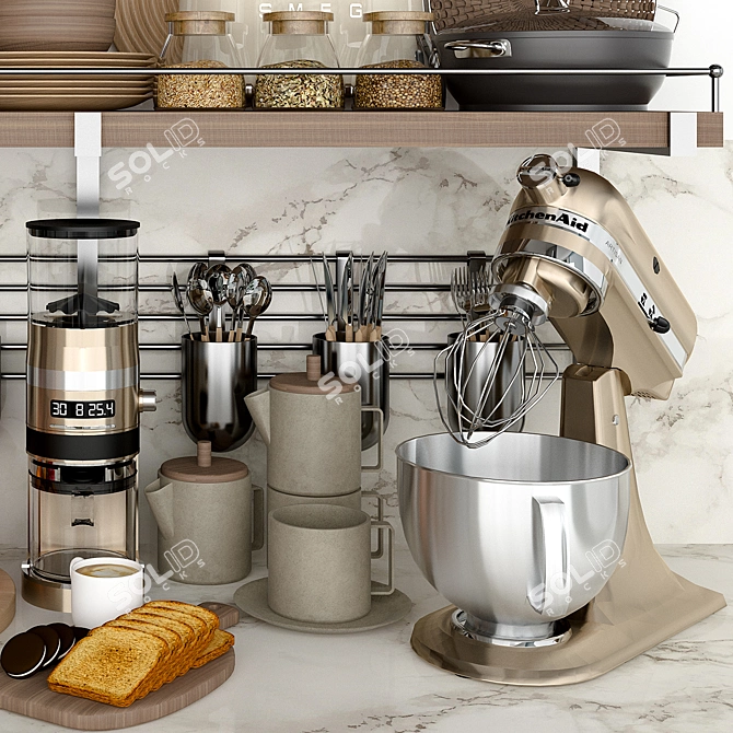 Versatile Kitchen Set: High-Quality, Compatible & Stylish 3D model image 11