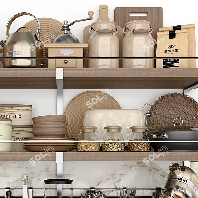 Versatile Kitchen Set: High-Quality, Compatible & Stylish 3D model image 13