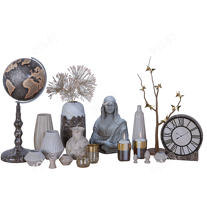 Elegant Decorative Set 3D model image 1