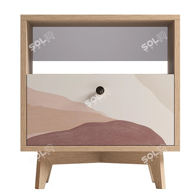 Minimalist Bedside Table - FR005 3D model image 3