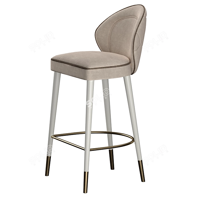 Elegant Quilted Sophia Bar Stool 3D model image 1