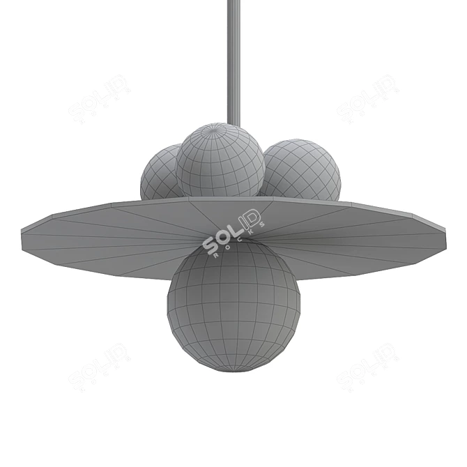 Spherical Plate Pendant Light 3D model image 2