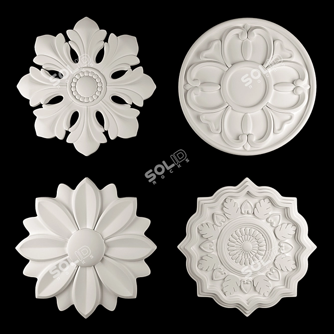 Elegant Rosettes for Versatile Decor 3D model image 2