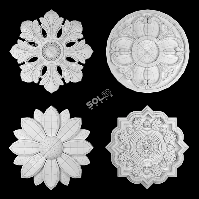 Elegant Rosettes for Versatile Decor 3D model image 4