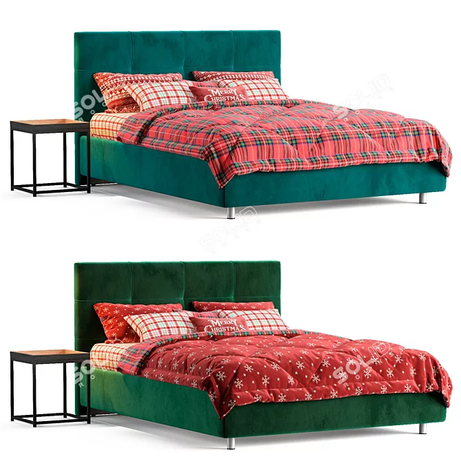 Christmas Vibes: Askona Elisa Bed Set 3D model image 2