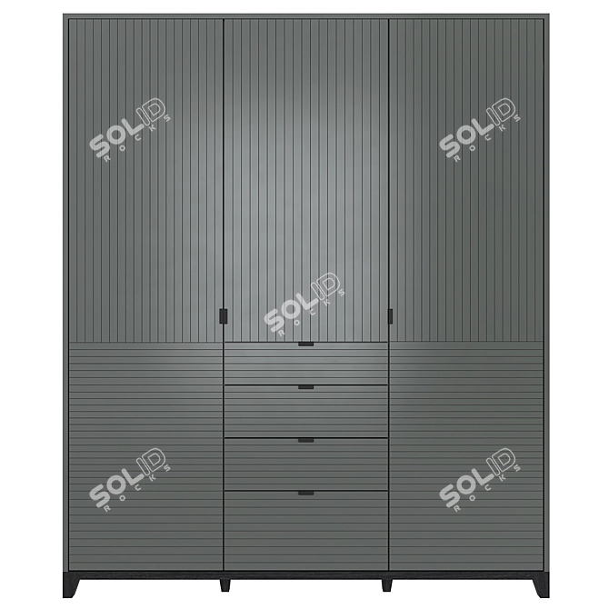 Modern Wardrobe CS226 - Stylish and Functional 3D model image 1