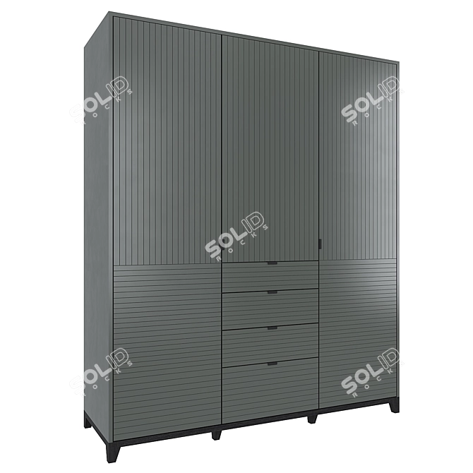 Modern Wardrobe CS226 - Stylish and Functional 3D model image 2