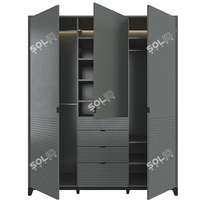 Modern Wardrobe CS226 - Stylish and Functional 3D model image 3