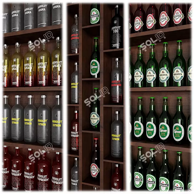 Modern Drink Bar Set 02 3D model image 4
