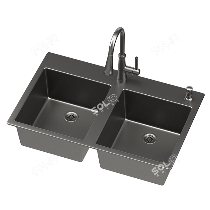 Elegant MOEN Sink: Stylish & Durable 3D model image 2