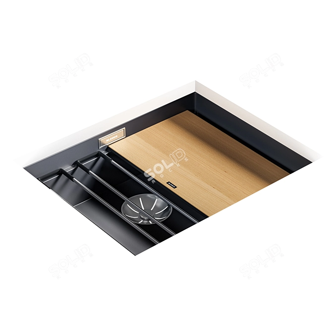 Sleek Blanco Etagon 500U Sink 3D model image 2
