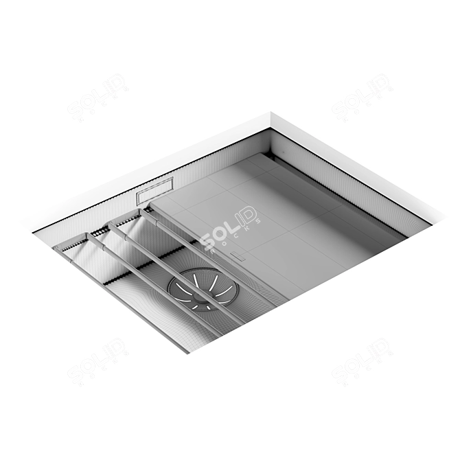 Sleek Blanco Etagon 500U Sink 3D model image 4