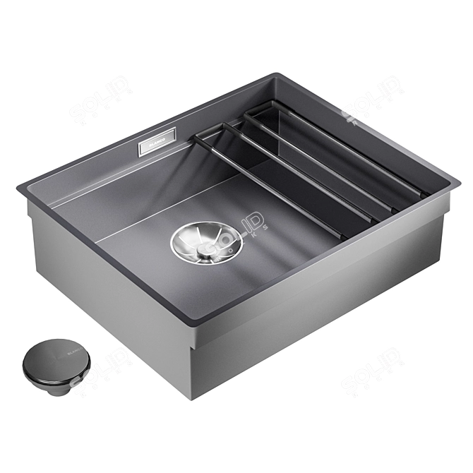 Sleek Blanco Etagon 500U Sink 3D model image 7