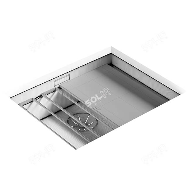 Sleek Blanco Etagon 500U Sink 3D model image 8