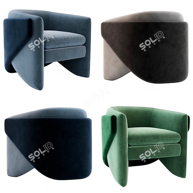 Modern and Sleek Thea Chair 3D model image 2