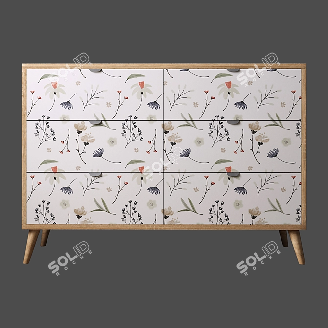 Modern Berber 6-Drawer Chest - Smart & Stylish 3D model image 1