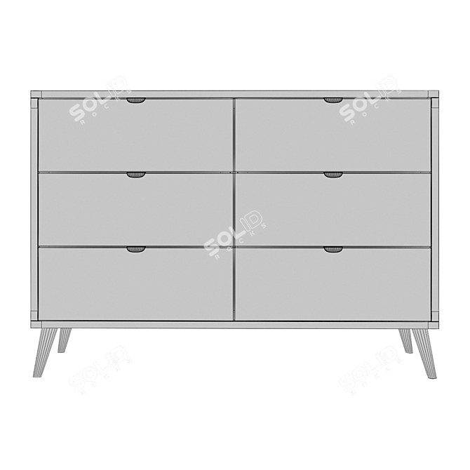 Modern Berber 6-Drawer Chest - Smart & Stylish 3D model image 4