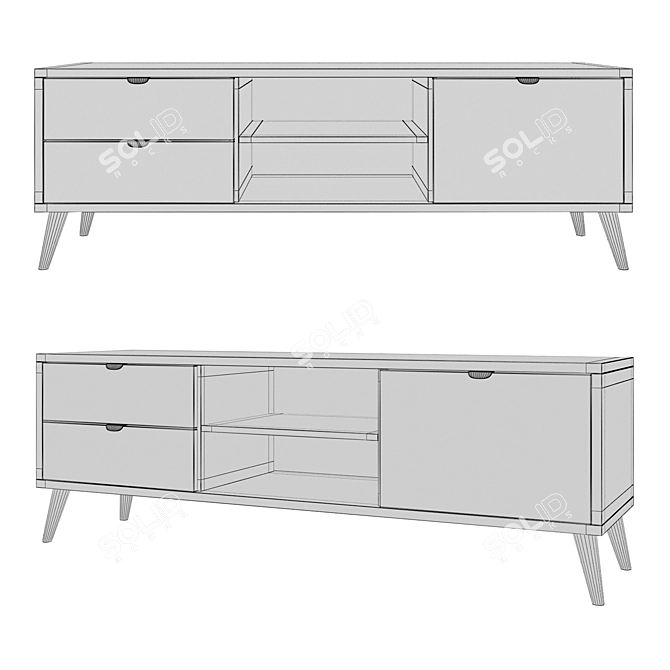 Stylish Berber TV Stand: Smart 3D model image 2