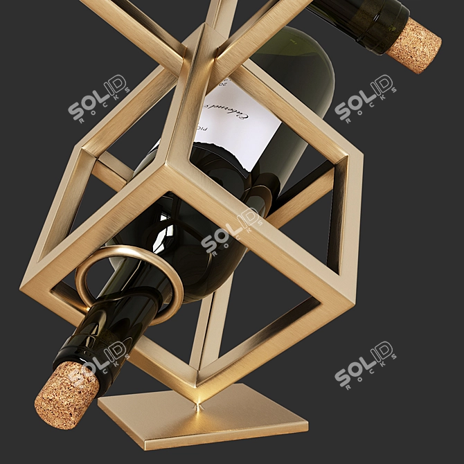Elegant Dionysus Wine Stand 3D model image 3