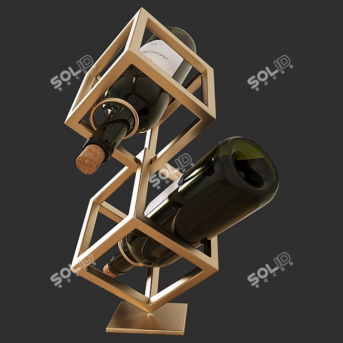 Elegant Dionysus Wine Stand 3D model image 4