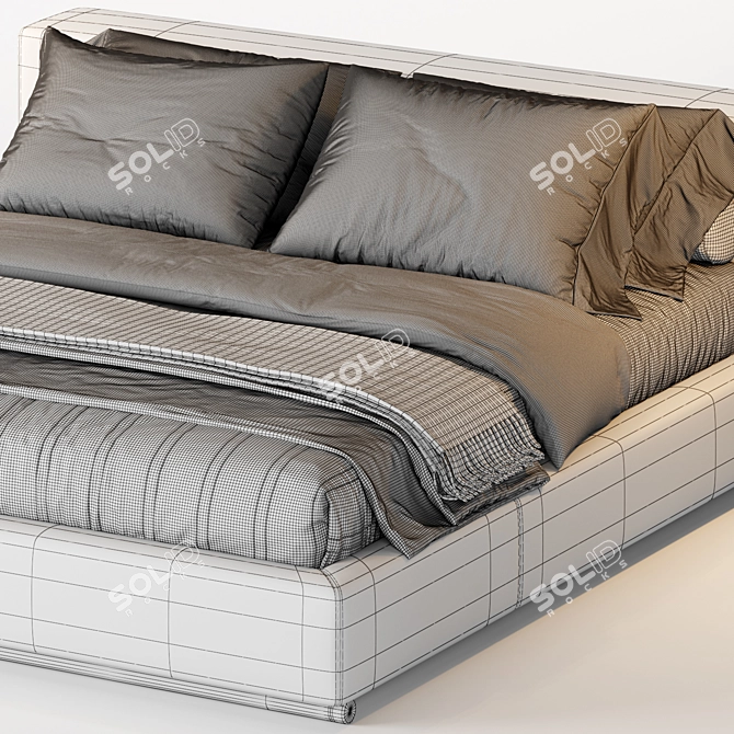 Modern and Versatile Flexform Groundpiece Bed - Elevate Your Bedroom Style 3D model image 5