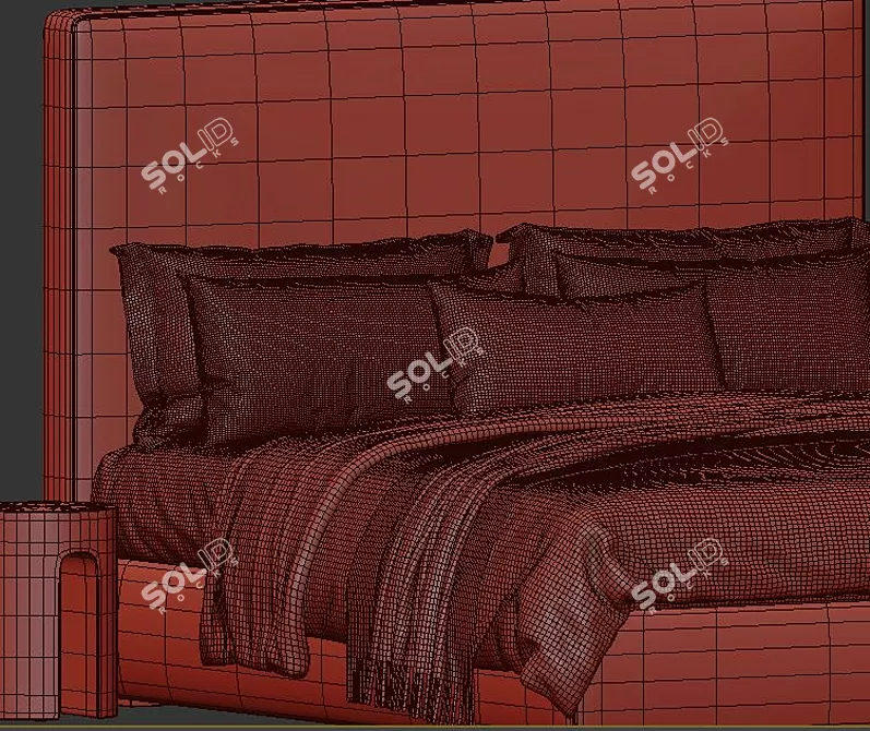 Luxurious Bardo Due Bed by Meridiani 3D model image 4