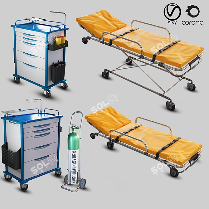 Versatile Hospital Equipment Bundle 3D model image 1