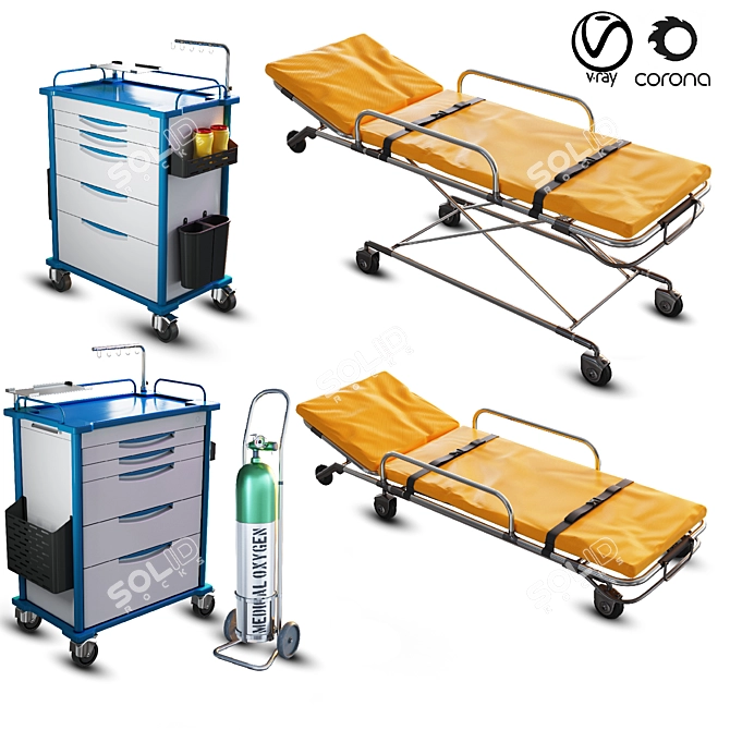 Versatile Hospital Equipment Bundle 3D model image 6