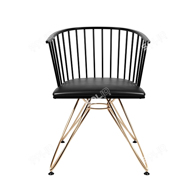 Modern Windsor Style Fibreglass Chair 3D model image 1