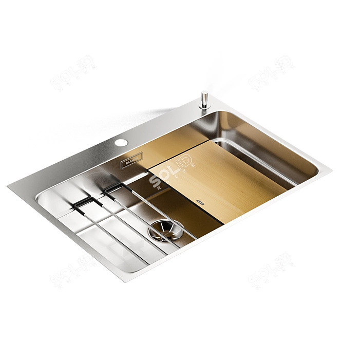 Blanco ETAGON 700-IF/A: Sleek & Stylish Stainless Steel Sink 3D model image 2