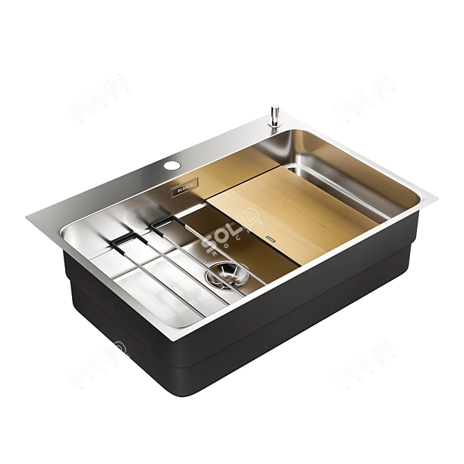 Blanco ETAGON 700-IF/A: Sleek & Stylish Stainless Steel Sink 3D model image 3