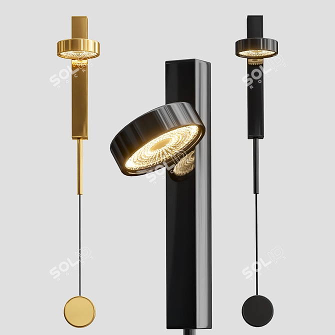 Sleek Denzil Gold Design Lamp 3D model image 1