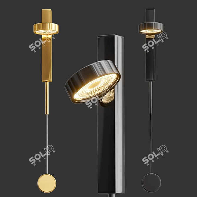 Sleek Denzil Gold Design Lamp 3D model image 2