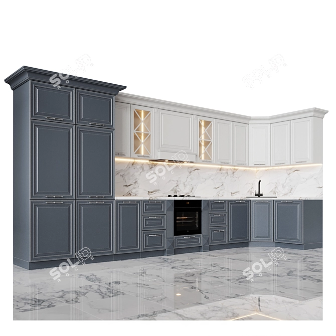 Sleek Exhaust Hood for Modern Kitchen 3D model image 1