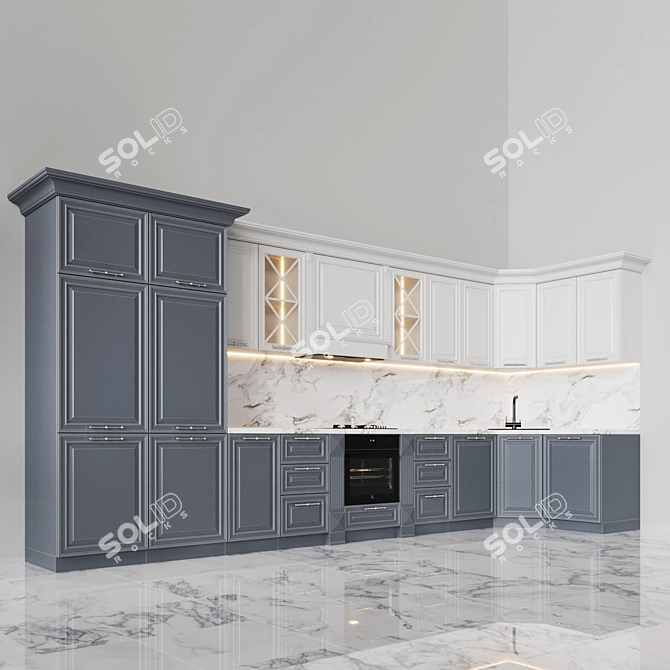 Sleek Exhaust Hood for Modern Kitchen 3D model image 3