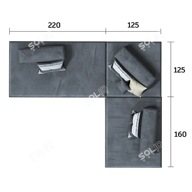 Modular Comfort: Desiree Monopoli Sofa 3D model image 2