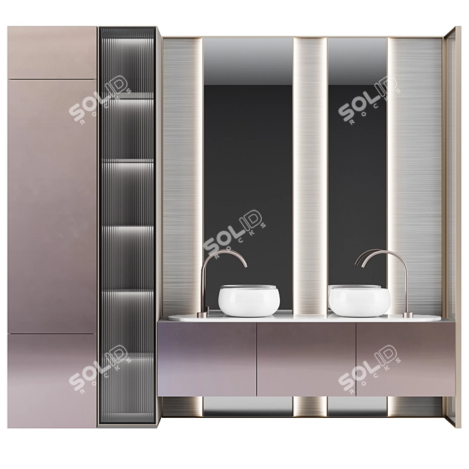 Elegant Bathroom Console Set 3D model image 1