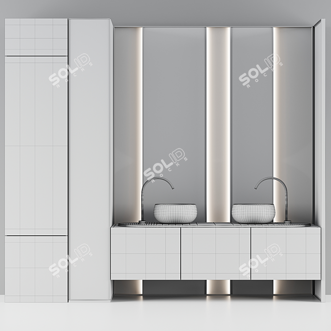 Elegant Bathroom Console Set 3D model image 7