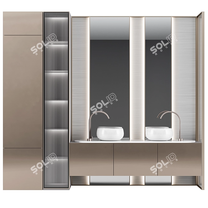 Elegant Bathroom Console Set 3D model image 8