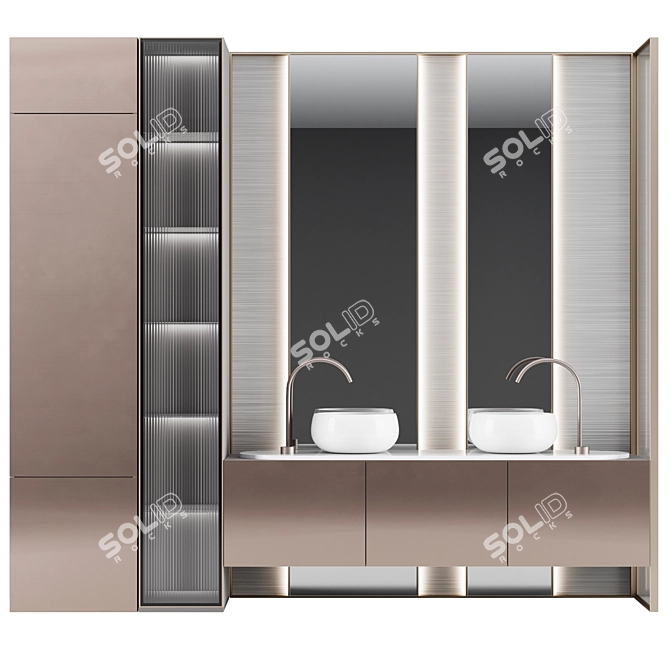 Elegant Bathroom Console Set 3D model image 9