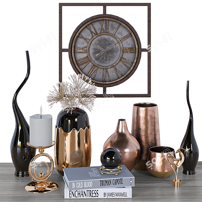 Elegant 47-Piece Decor Set 3D model image 1