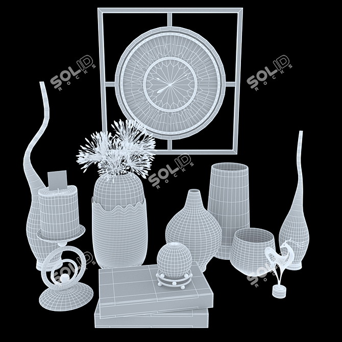 Elegant 47-Piece Decor Set 3D model image 4