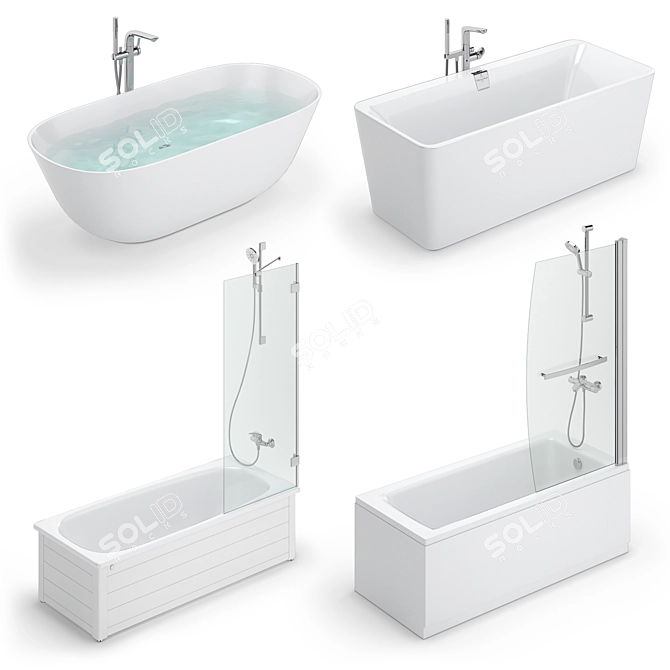 Luxury Bath Set: Gustavsberg, Ideal, Villeroy & Boch 3D model image 1