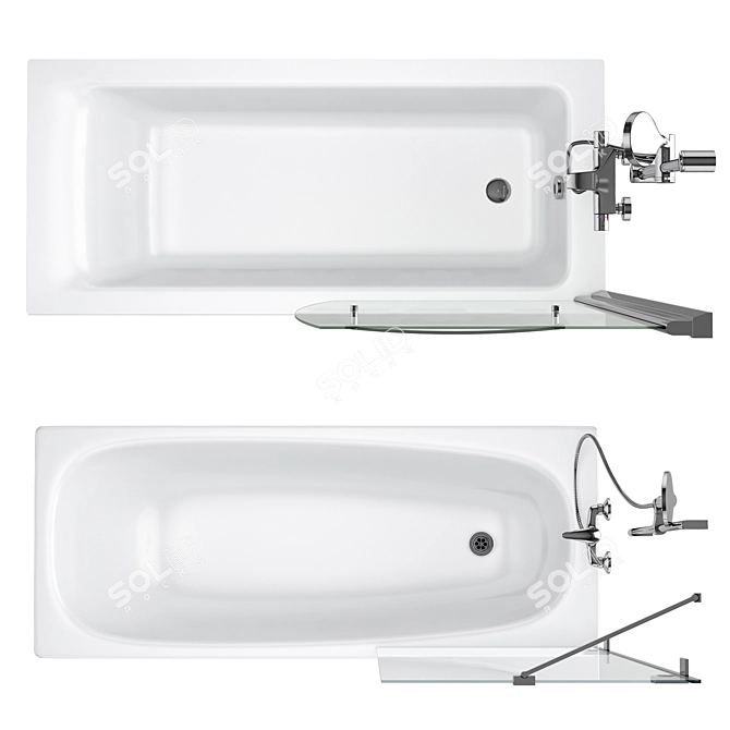 Luxury Bath Set: Gustavsberg, Ideal, Villeroy & Boch 3D model image 6