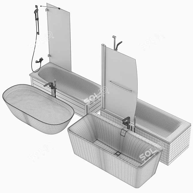Luxury Bath Set: Gustavsberg, Ideal, Villeroy & Boch 3D model image 7