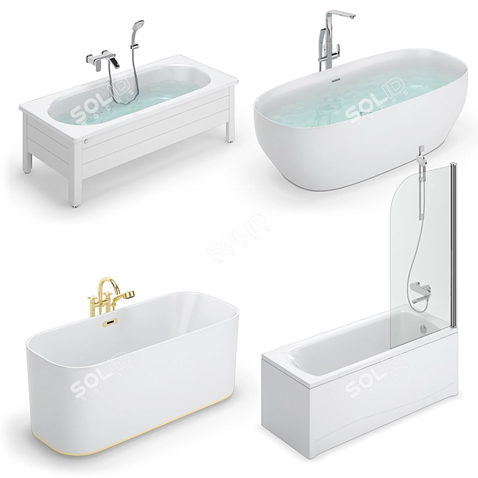 Luxury Bath Set | Gustavsberg, Ideal, Villeroy & Boch 3D model image 1