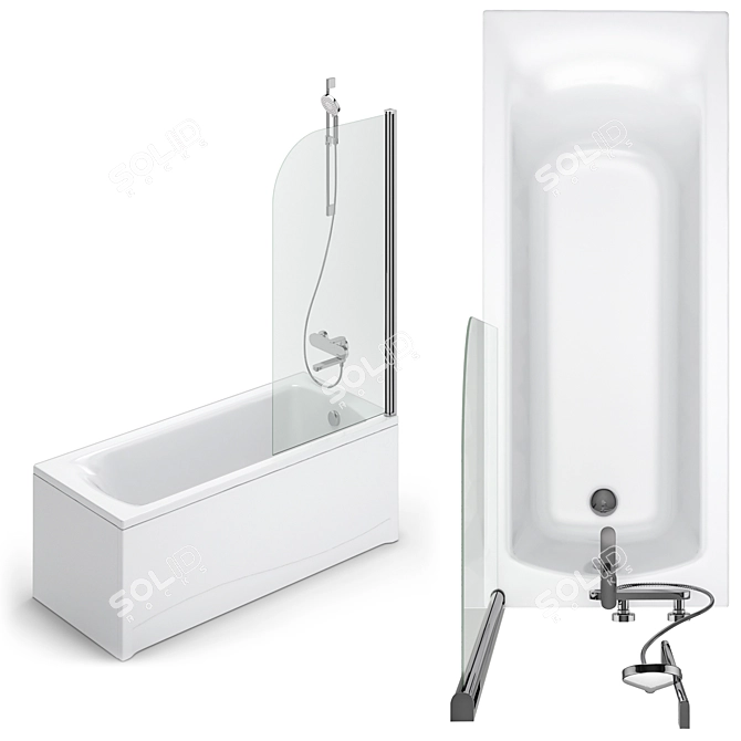 Luxury Bath Set | Gustavsberg, Ideal, Villeroy & Boch 3D model image 5