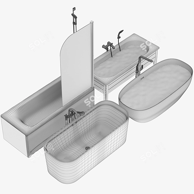 Luxury Bath Set | Gustavsberg, Ideal, Villeroy & Boch 3D model image 6