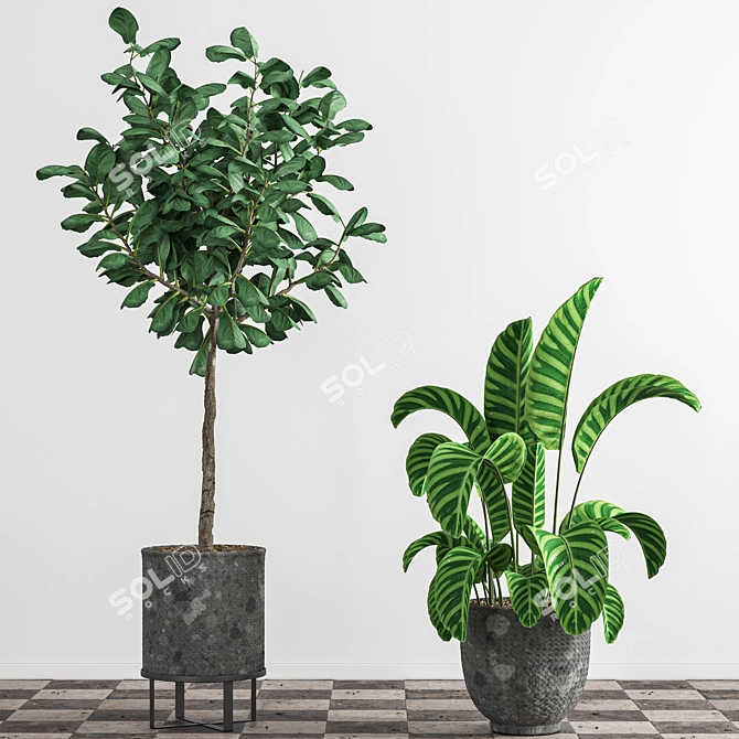 Sleek Indoor Plant Stand 3D model image 5